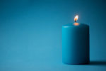 Lit Blue Candle