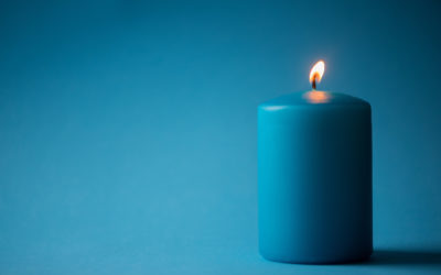 Lit Blue Candle