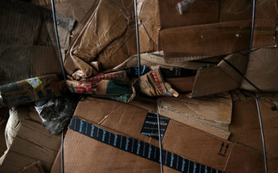 Bundles of Amazon Prime Boxes in the Trash