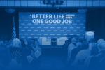 Members waiting to hear presidential candidates speak at UFCW's Presidential Forum 2020 in Detroit, MI 9/29
