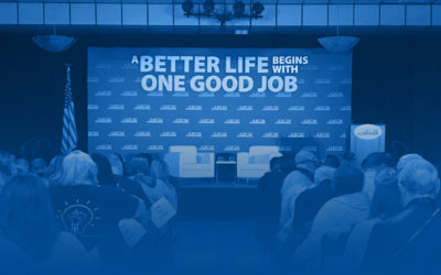 Members waiting to hear presidential candidates speak at UFCW's Presidential Forum 2020 in Detroit, MI 9/29