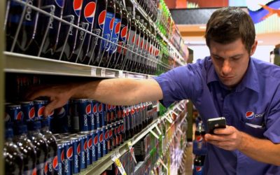 Pepsi vendor stocks shelves