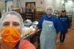 UFCW grocery workers wear masks and maintain 6ft distance in the bakery