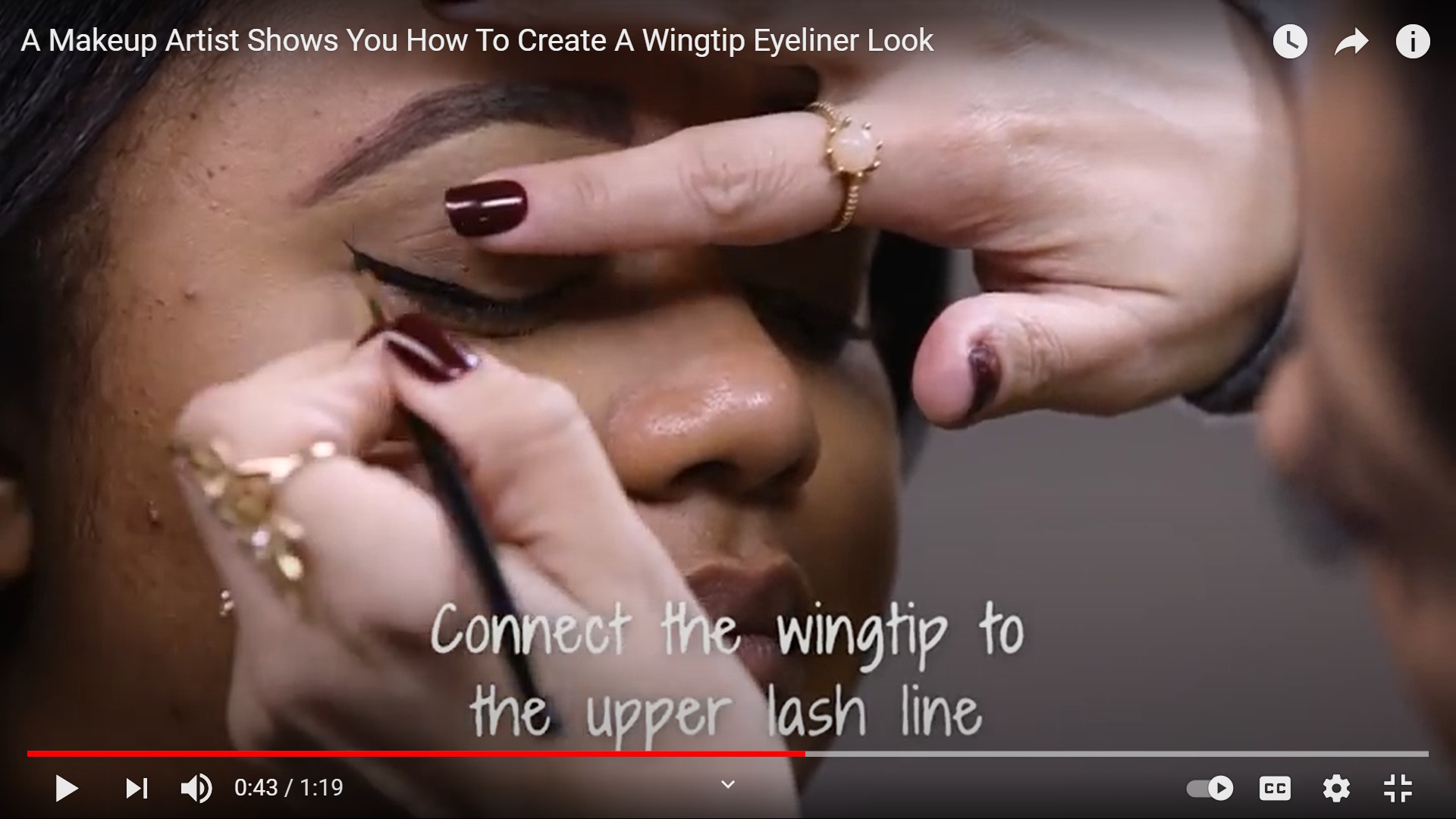 Makeup Artist Create A Wingtip Eyeliner