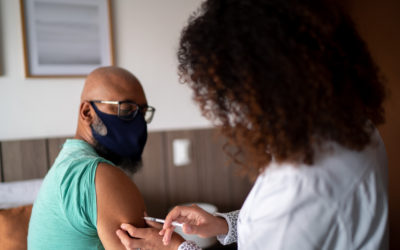 African American man getting vaccine